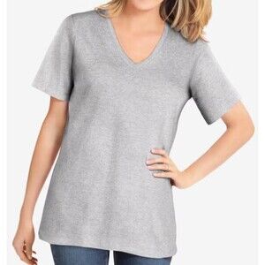 Calvin Klein Performance Women's Plus Size Cotton V-Neck Short-Sleeve T-Shirt 3X